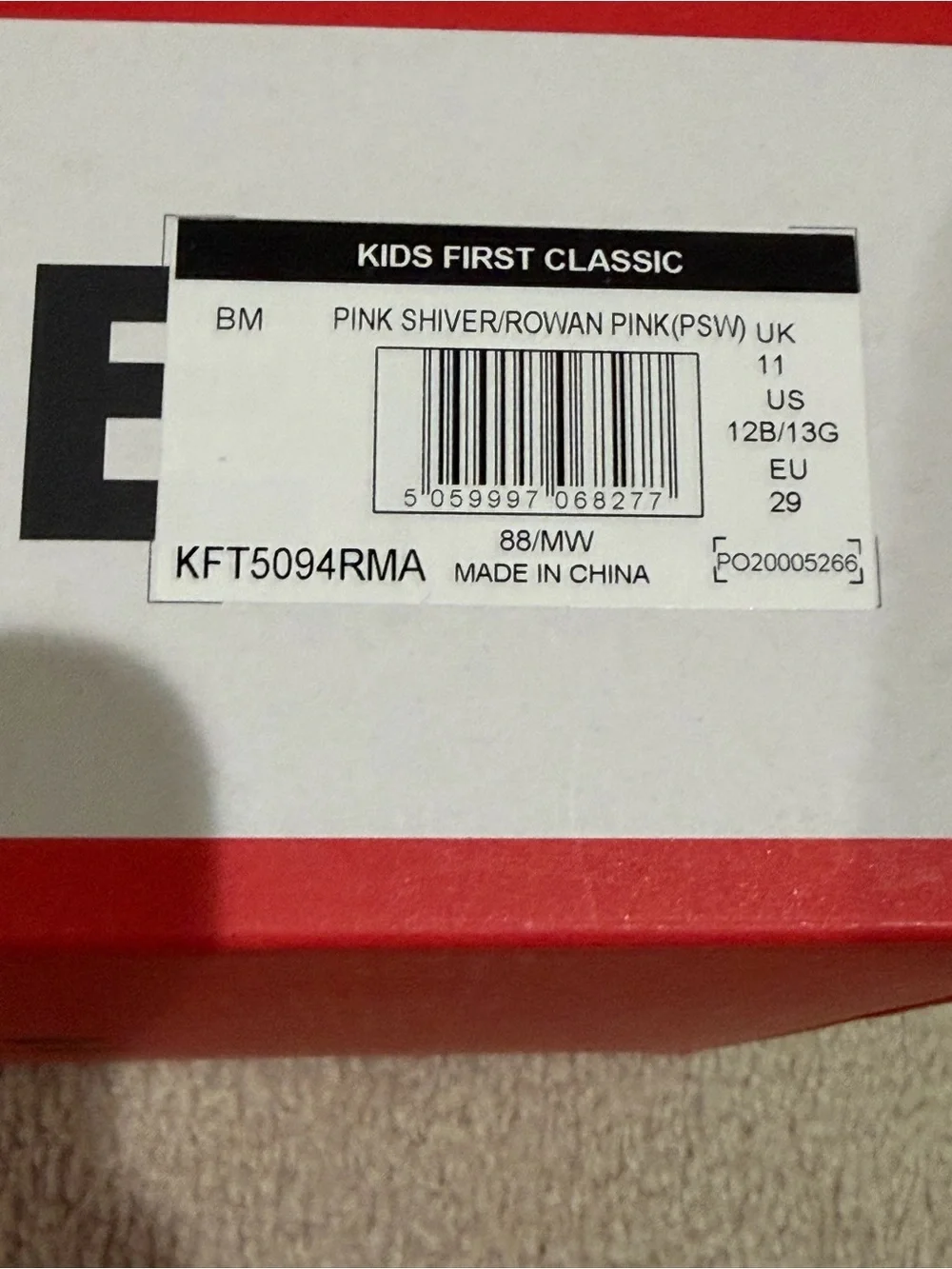 Brand New In Box Hunter Kids First Classic Pink Rubber Rain Boots US 12 UK 11